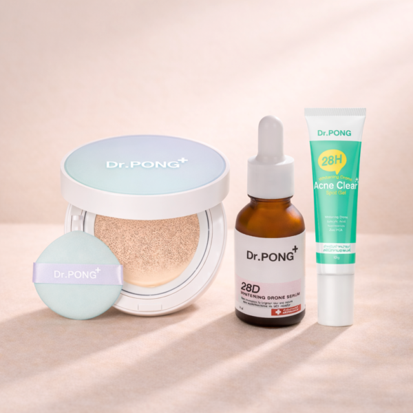 Dr Pong Complete Acne Set : Cushion + Acne Serum + Acne Gel